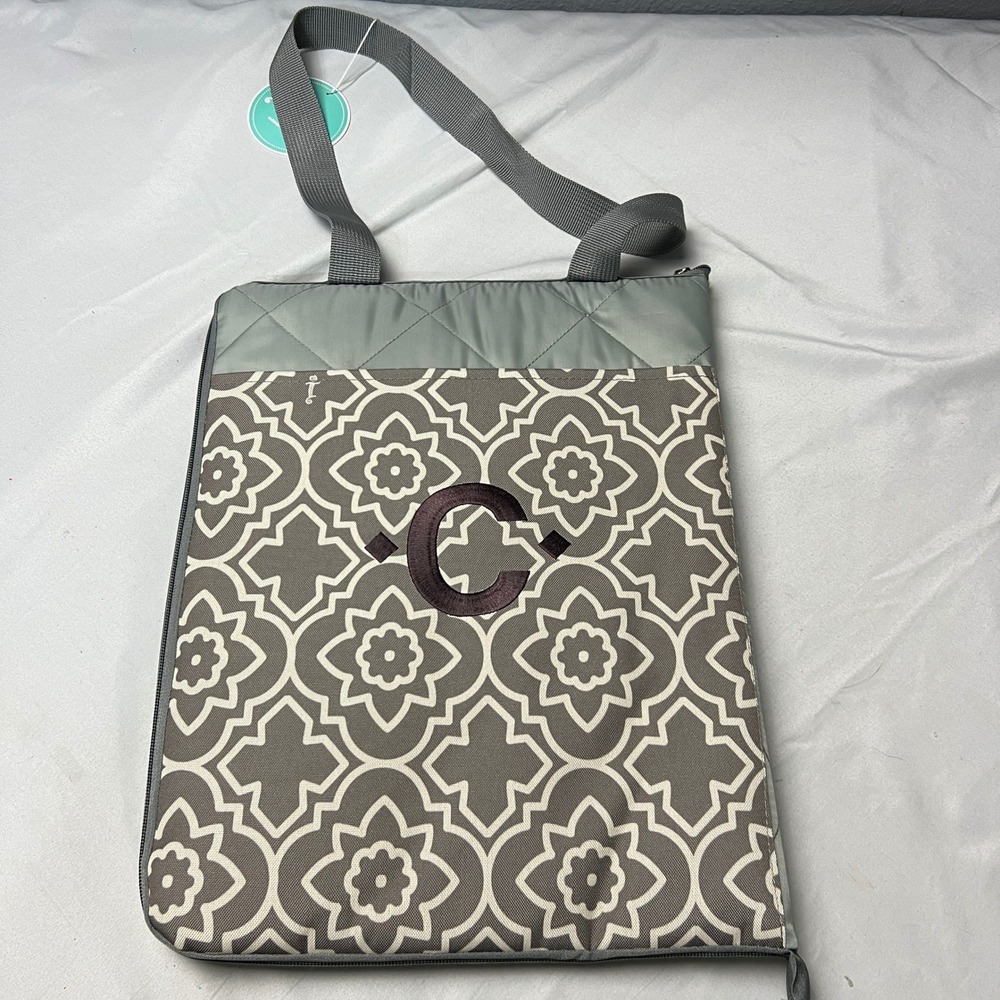 Initials Inc 4 Season Sonoma Blanket Tote Bag Monogrammed C Gray Quilted Carrier